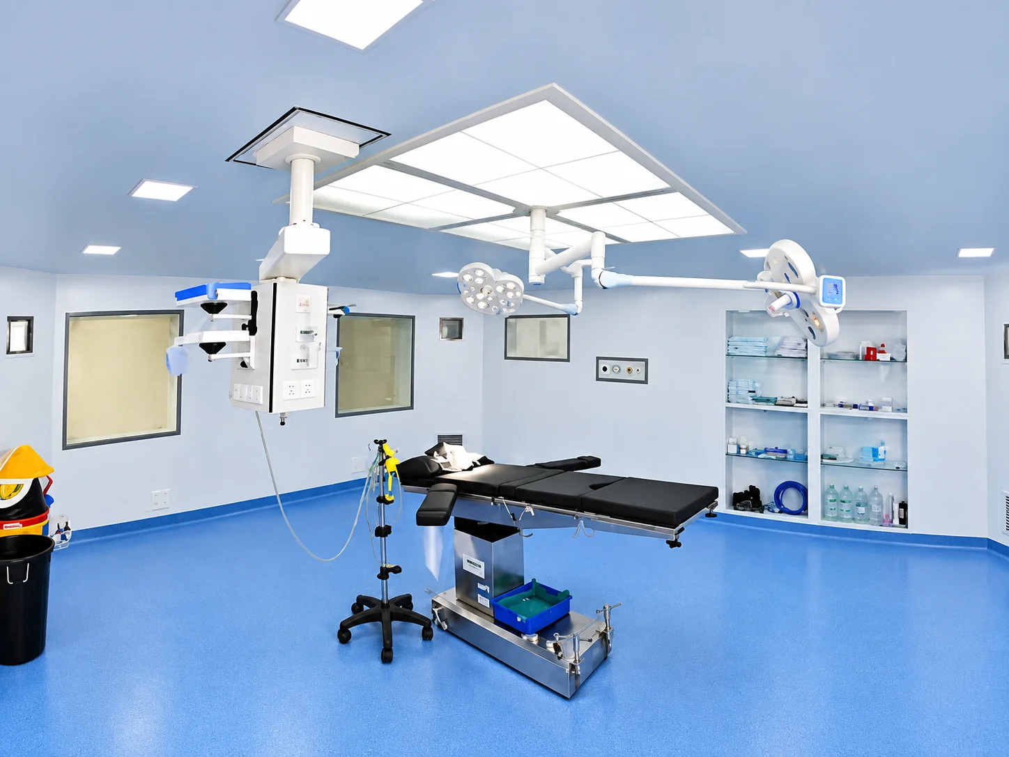 Modern blue and white operating room